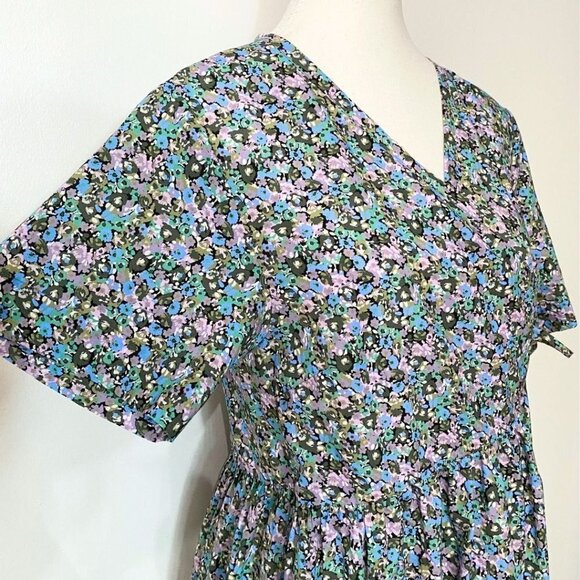 NWT FRANK AND OAK THE PRINTED LOOSE DRESS IN LILAC BLUE COLORS - XS - Picture 6 of 12